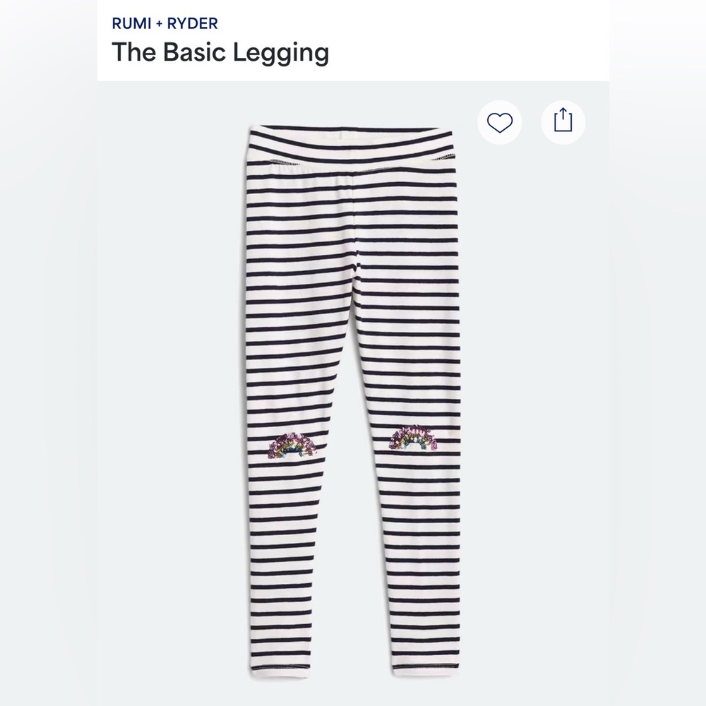 Rumi + Ryder Rainbow girls leggings Medium
